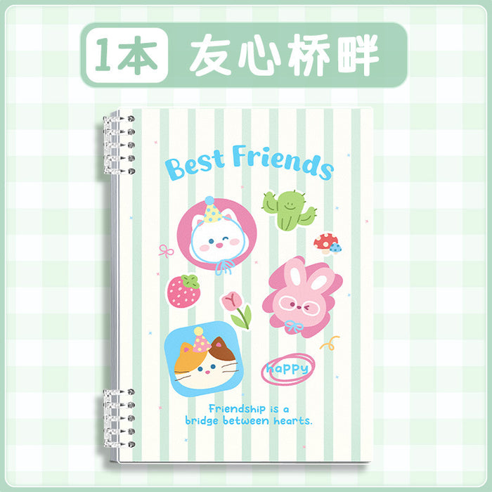 Wholesale Chic Animal Loose-Leaf Notebook with Horizontal Lines Cute Cat Design