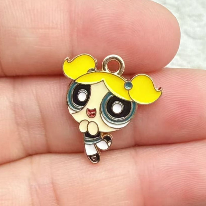 Wholesale 10pcs DIY Cartoon Cute Girl Alloy Resin Jewelry Pendant Necklace Earrings
