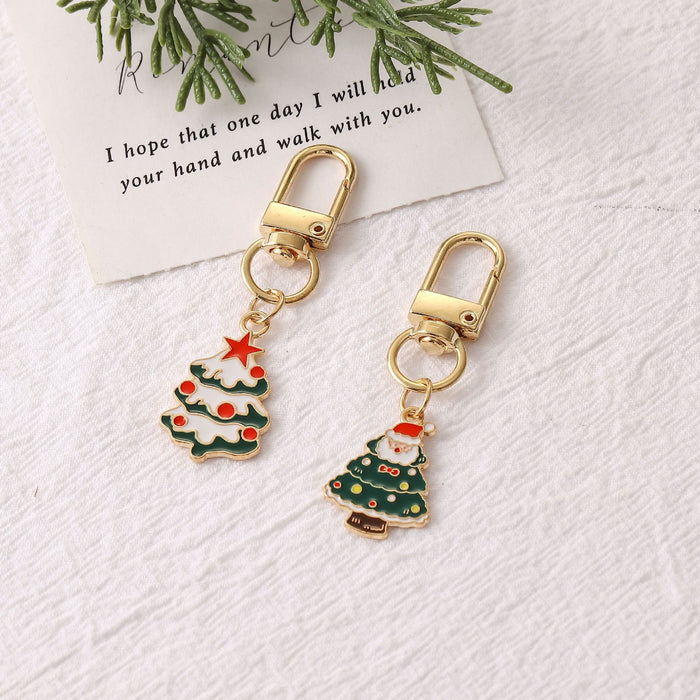 Wholesale Christmas Series Keychain Christmas Tree Alloy Oil Drop Pendant Creative Gift Christmas Decoration
