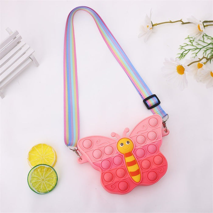 Wholesale  Butterfly Silicone Bag Rodent Killer Pioneer Coin Purse  Shoulder Bag Kidsren's Bag Women's Small Wallet