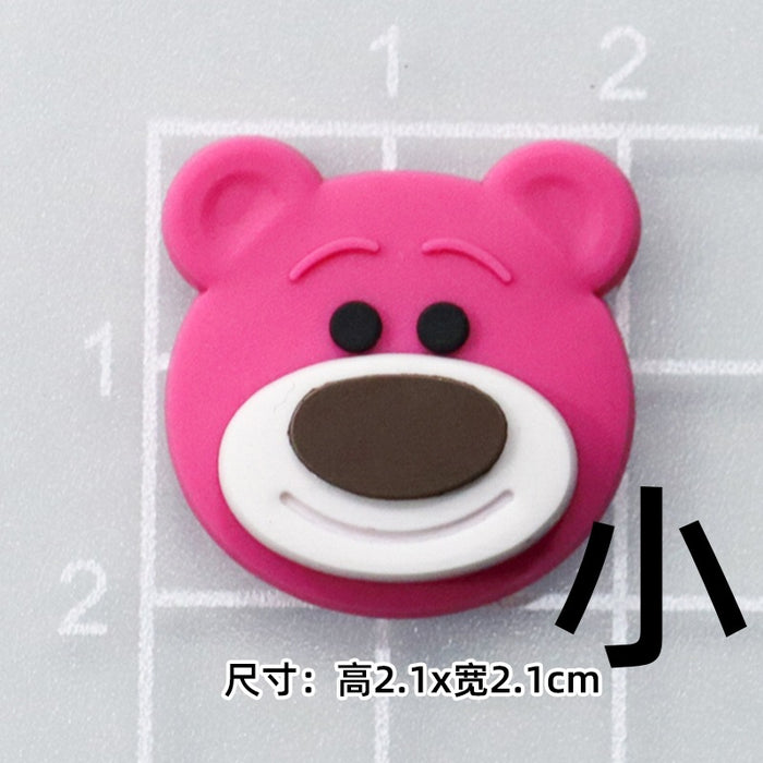 Wholesale 5pcs Cartoon bear soft rubber accessories cream rubber mobile phone case hole shoes hair accessories material bag