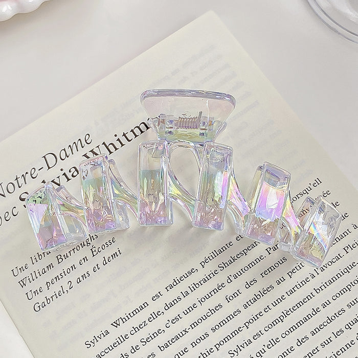 Wholesale Stylish Pearlescent Mermaid Large Hair Claw Clip Plastic Grip