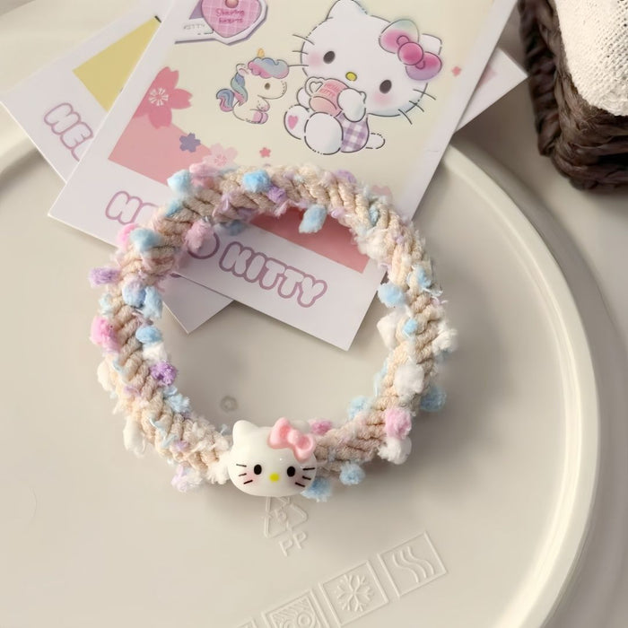 Wholesale Cute cartoon-style colorful braided hair scrunchies