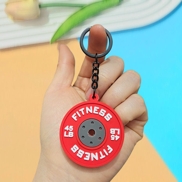 Wholesale Creative Fitness Barbell Keychain