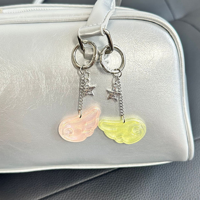 Wholesale Sweet Star Angel Wings Keychain