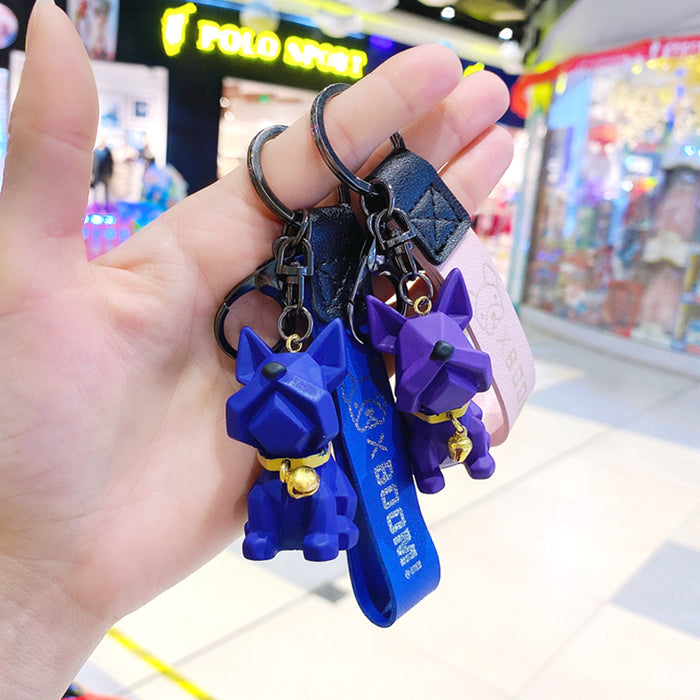 Wholesale Cute keychain pendant, car keychain, French fighting dog, dog, couple bag, hanging accessories wholesale