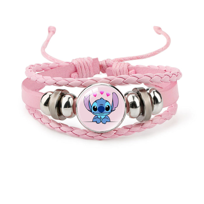 Wholesale Cute Cartoon Multi-Layer Braided Leather Beaded Bracelet