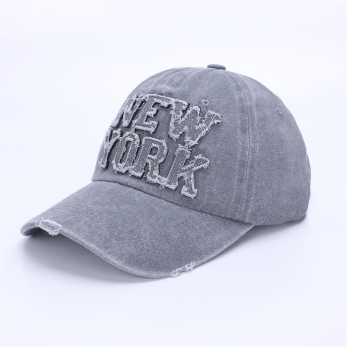 Wholesale Retro soft top duckbill hat, fashionable street photography, trendy sun hat, embroidered letter baseball hat for men and women