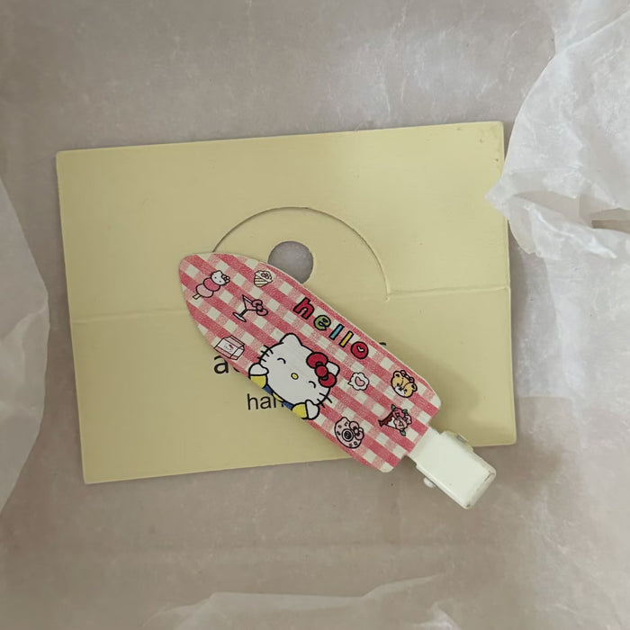 Wholesale Red plaid cat shovel hairpin sweet girl style side hairpin hair accessories