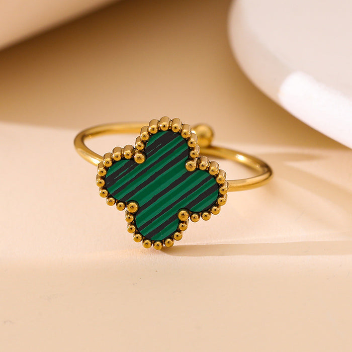 Wholesale Four-Leaf Ring for Women,  New Adjustable Opening,  Small,  Fresh and Compact Design Jewelry