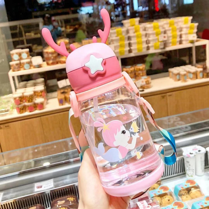 Wholesale Cute Bear Straw Cup Large-Capacity Plastic Cup