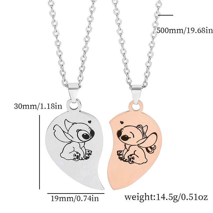 Wholesale Cute cartoon couple pendant necklaces