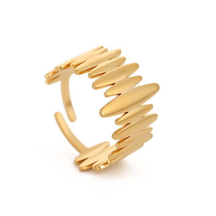 Wholesale Stainless steel ring, women's simple and fashionable arrangement, open mouth jewelry