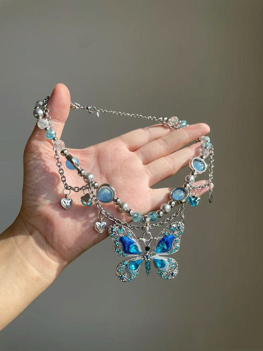 Wholesale Fashion Alloy Flower Long Chain Necklace Trendy Jewelry Accessory Gift