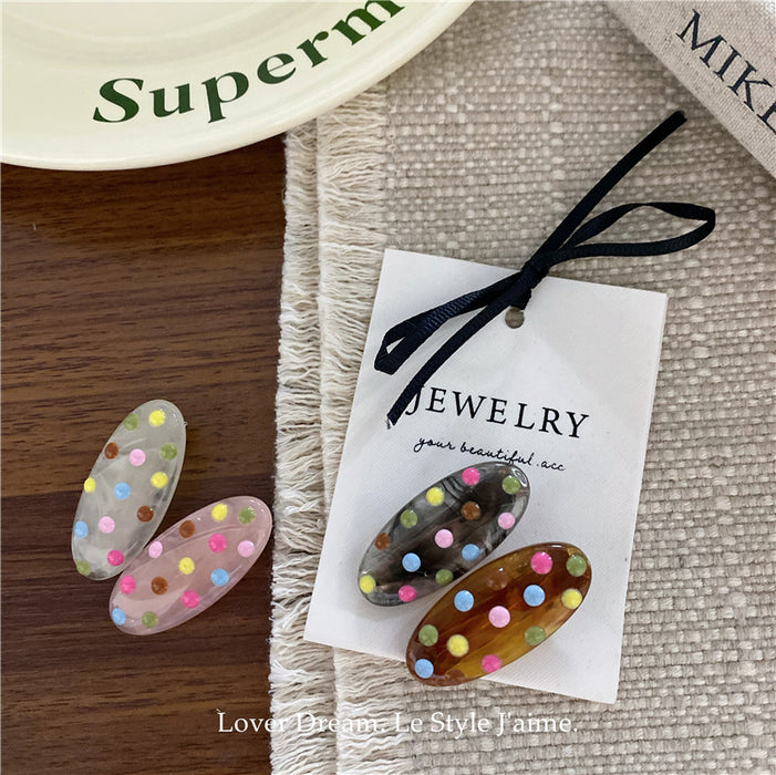 Wholesale Colorful polka dot love bow hair clip, cute bangs clip hair accessory