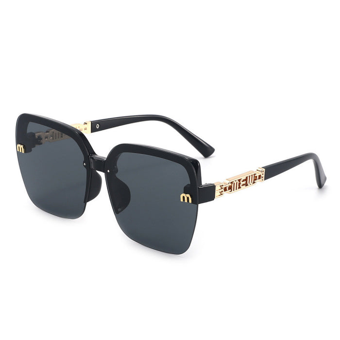 Wholesale New high-end semi framed square round face sunglasses with UV protection