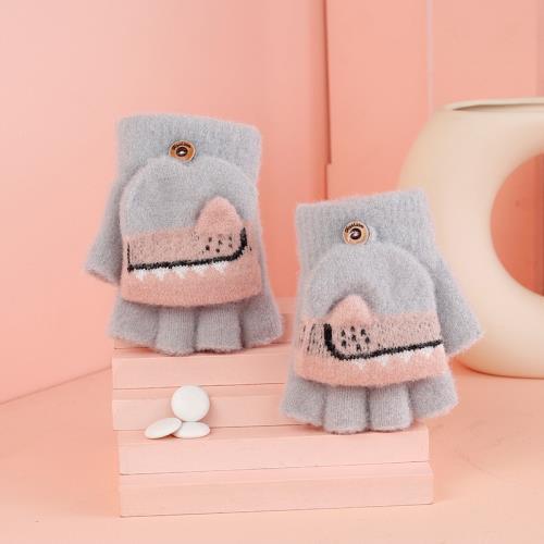 Wholesale Children' s open finger winter warm gloves