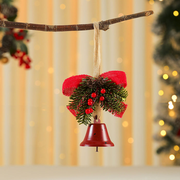 Wholesale Christmas Bell Door Hanging Bell Red Cone Pine Cone Wind Bell Christmas Tree Pendant Christmas Decorations