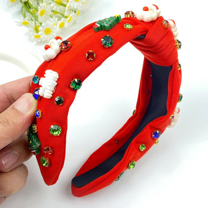 Wholesale Christmas  wide knotted  festive headband