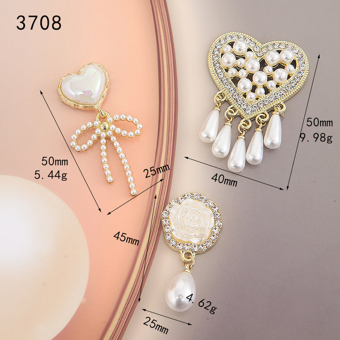 Wholesale Alloy Accessories Pearl Tassel Love Pendant Accessories