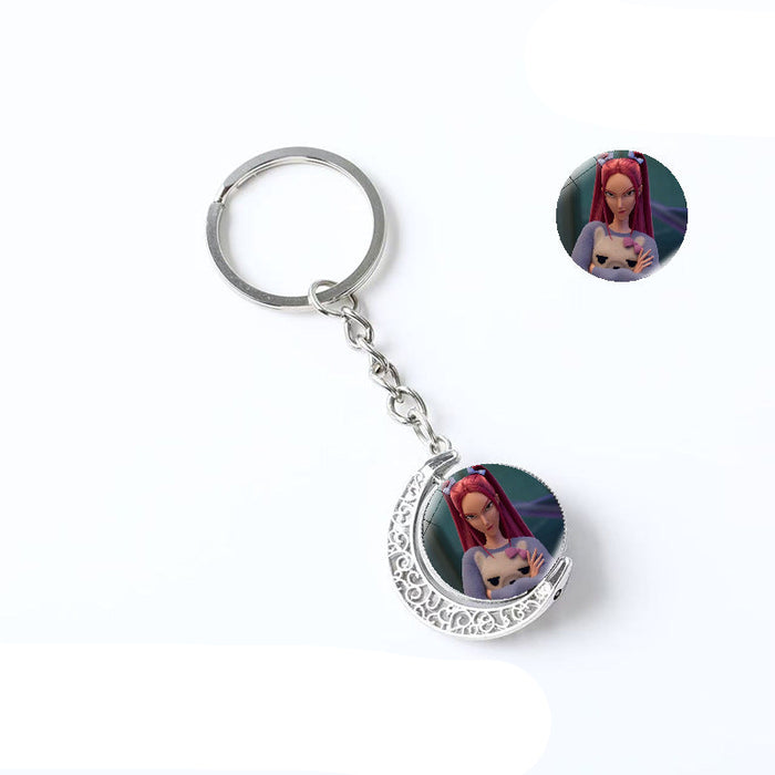 Wholesale Kpop Double-sided rotating pendant keychain