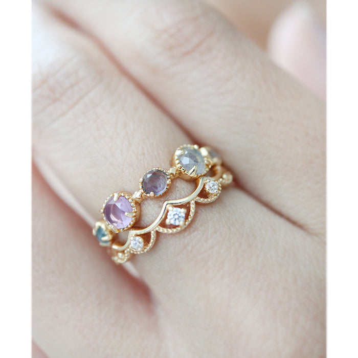 Wholesale Moonstone amethyst light luxury ring simple