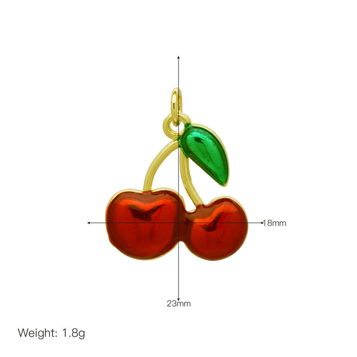 Wholesale Color Drop Oil Cherry Apple Rose Red Pepper Pendant Necklace Clavicle Chain