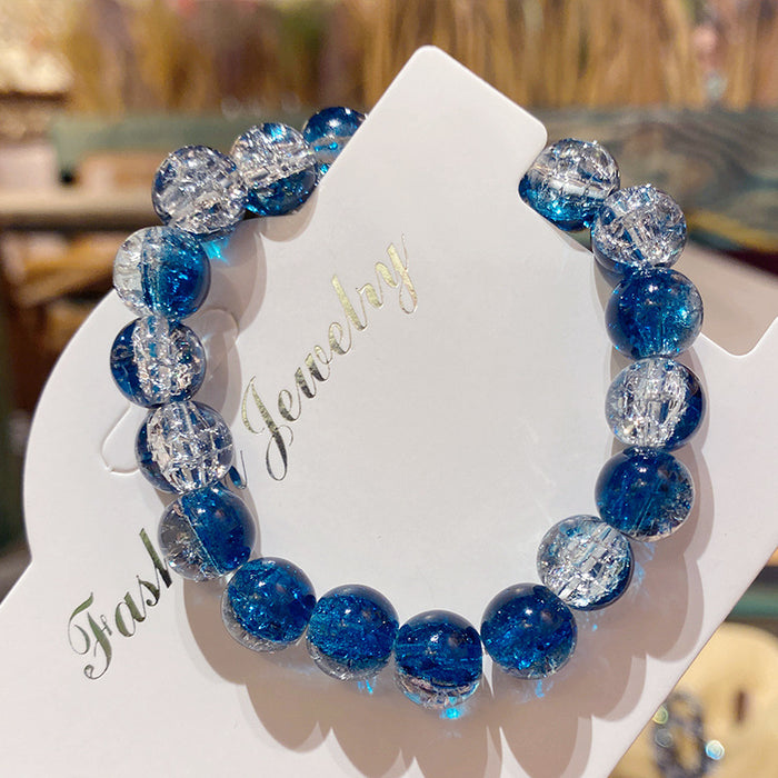 Wholesale Glass Bead Bracelet Ice-Clear Two-Tone Violet Children' s Jewelry Accessory MOQ≥2