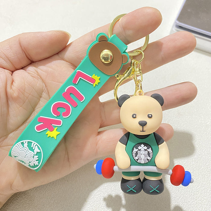 Wholesale Bear Fitness Keychain Bag Pendant Doll