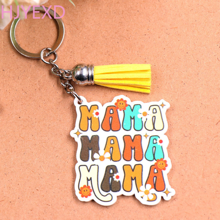 Wholesale 10PCS Mother's Day MAMA Acrylic Keychain JDC-KC-XYan002