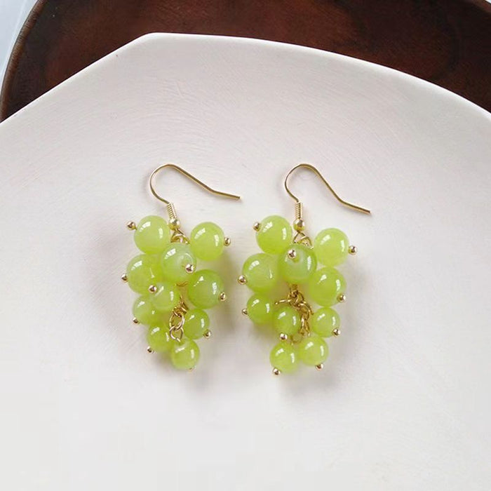Wholesale Grape earrings, niche ear hooks, fruit earrings