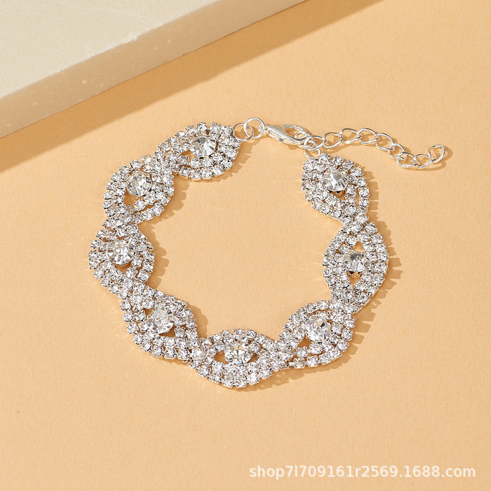 Wholesale rhombus geometric diamond-encrusted rhinestone bracelet