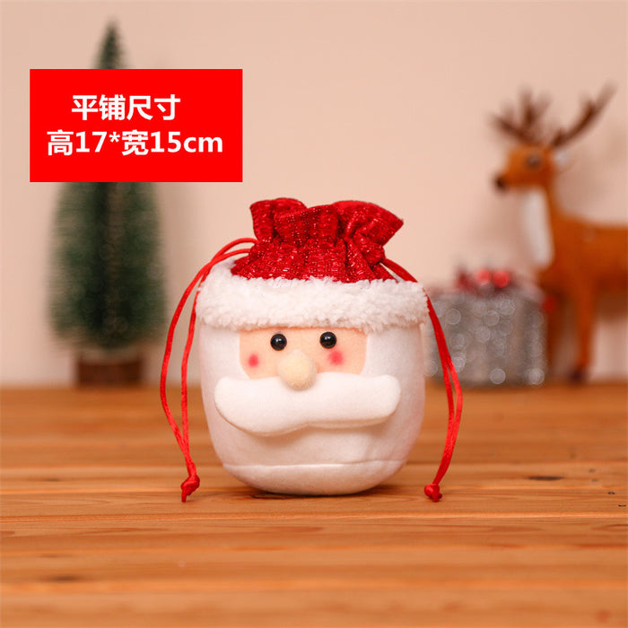 Wholesale Christmas Neck Gift Bag Happy Decal Flower Handbag Candy Bag Cartoon Children' s Handbag Apple Bag Gift Bag