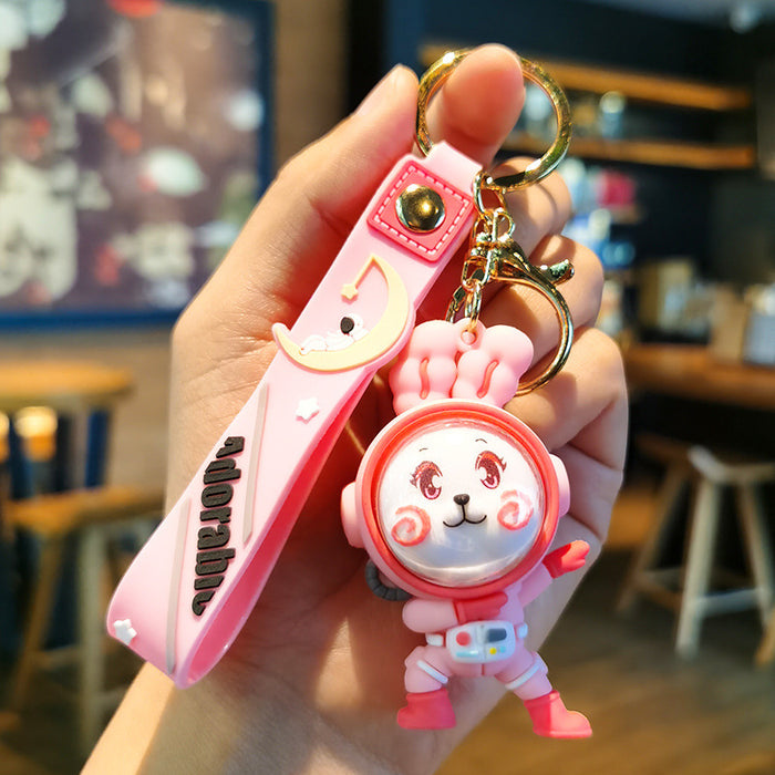 Wholesale Cartoon Panda Rabbit Bear Doll 3D Rubber Keychain JDC-KC-Tingm075