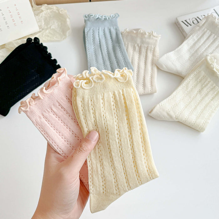 Wholesale Breathable and sweat absorbing socks with hollowed out middle tube socks and boneless pile socks