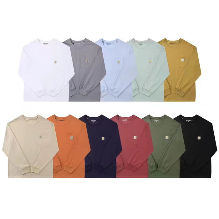 Wholesale Classic Small Label Pocket Long Sleeve T-shirt JDC-CTS-YiLe006