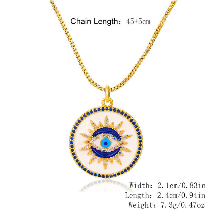 Wholesale Türkiye Evil Eye Necklace Pendant Female JDC-PT-YJ003