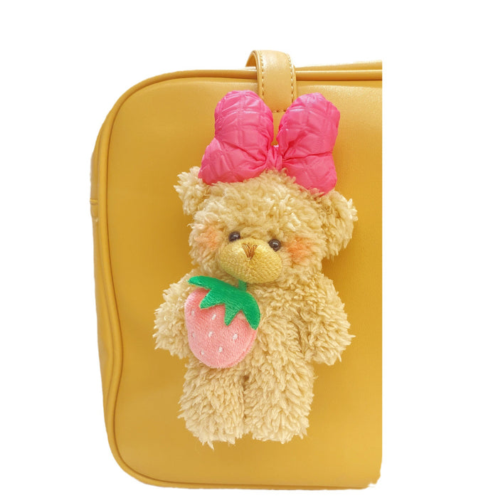 Wholesale Creative Cartoon Strawberry Bear Doll Keychain Cute Bear Doll Bag Pendant
