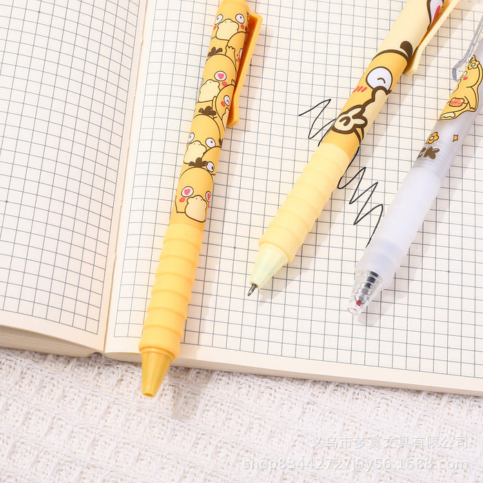 Wholesale 6pcs Cartoon neutral pen soft grip examination pen click pen signature pen