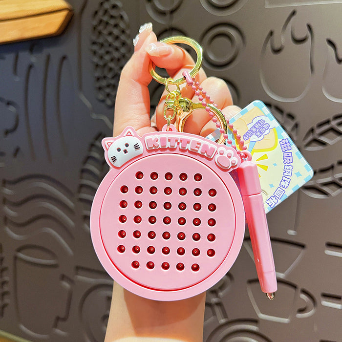 Wholesale Magnetic steel ball drawing board keychain cute cartoon practical keychain children's backpack pendant