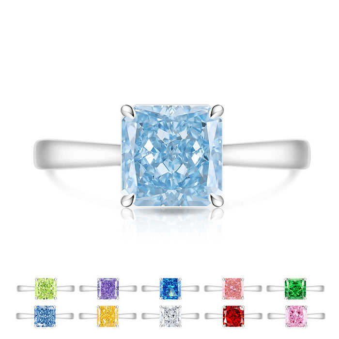 Wholesale Geometric High Carbon Diamond Ring Real Gold Plated Fashion Jewelry Accessory for Women Boutique Resale