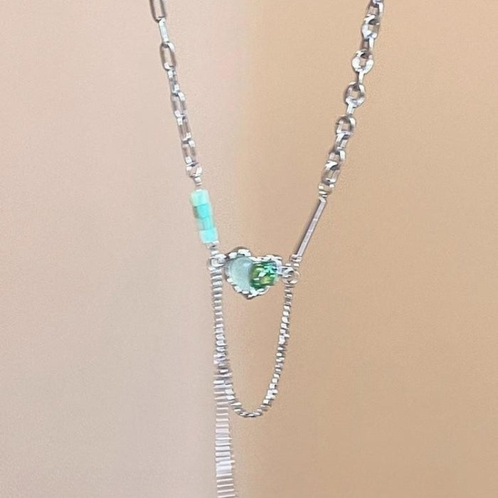 Wholesale Green Double-layer Small Man Waist Necklace