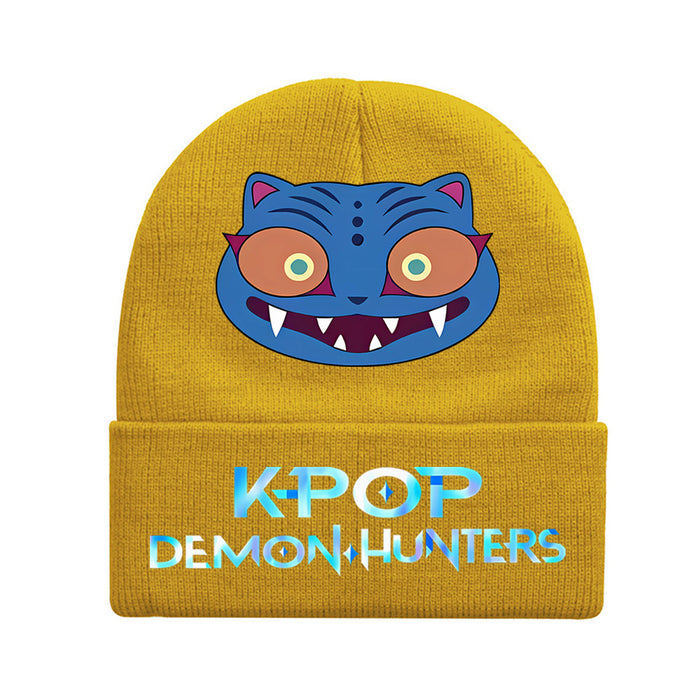 Wholesale Stylish knitted hat rolled brim and printed knit