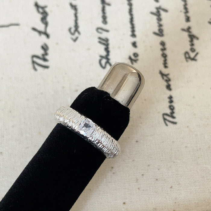 Wholesale Matte Metal and Zircon Ring