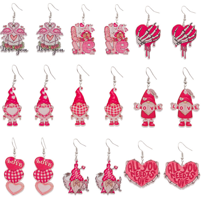 Wholesale Cartoon Valentine's Day Love Dwarf Acrylic Earrings JDC-ES-MDD104