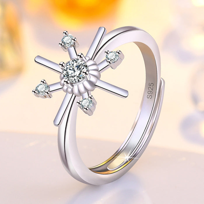 Wholesale Cross ring, niche, light luxury design, adjustable diamond ring, women's accessory