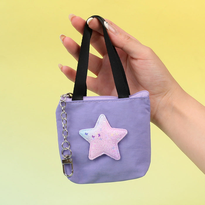 Wholesale Five Pointed Star Tarpaulin Handbag Coin Purse Trendy Zipper Bag Charm