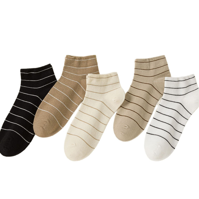 Wholesale Socks simple striped breathable cotton short socks