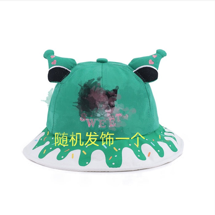 Wholesale Children's cartoon sun hat, girls' sun hat, fisherman's hat, large eave basin hat, sun hat, tourism