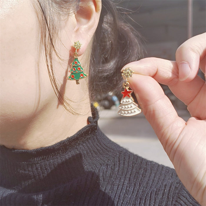 Wholesale Christmas tree-shaped star earrings